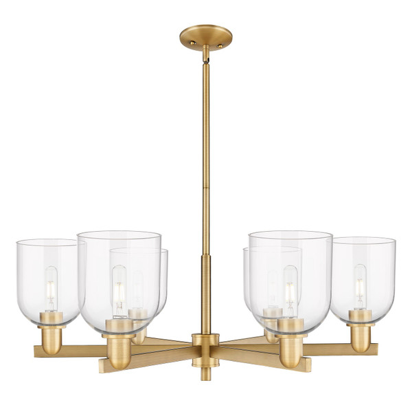 Innovations - 716-6CR-BB-G558-6CL - Six Light Chandelier - Arcadia - Brushed Brass