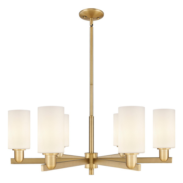 Innovations - 716-6CR-BB-G801 - Six Light Chandelier - Arcadia - Brushed Brass