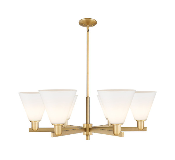 Innovations - 716-6CR-BB-GBC-81 - Six Light Chandelier - Arcadia - Brushed Brass