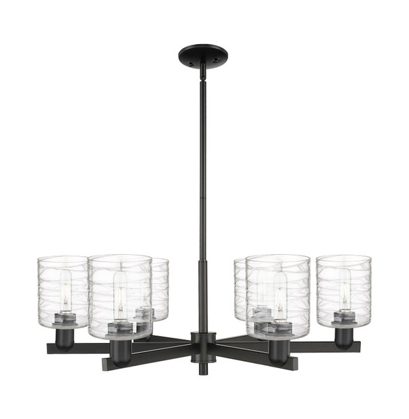 Innovations - 716-6CR-BK-G1113 - Six Light Chandelier - Arcadia - Matte Black