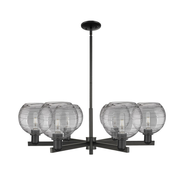 Innovations - 716-6CR-BK-G1213-8SM - Six Light Chandelier - Arcadia - Matte Black