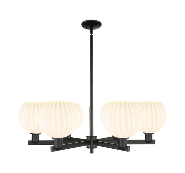 Innovations - 716-6CR-BK-G1217-8WV - Six Light Chandelier - Arcadia - Matte Black