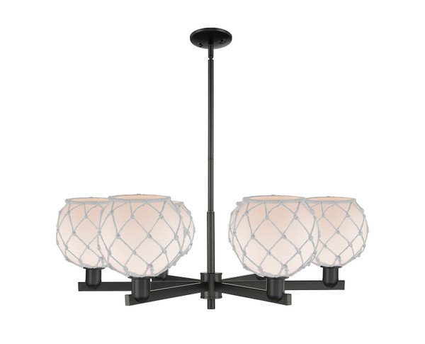 Innovations - 716-6CR-BK-G121-8RW - Six Light Chandelier - Arcadia - Matte Black