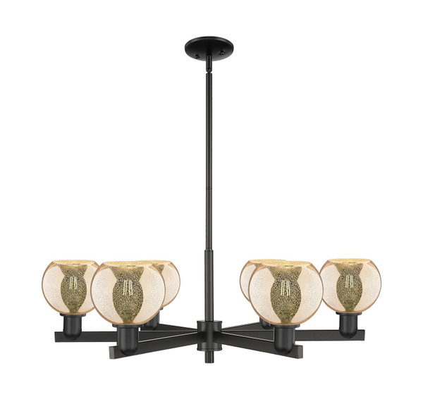 Innovations - 716-6CR-BK-G128-6 - Six Light Chandelier - Arcadia - Matte Black