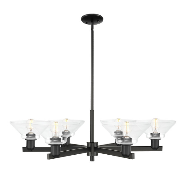 Innovations - 716-6CR-BK-G132 - Six Light Chandelier - Arcadia - Matte Black