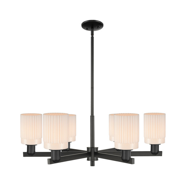 Innovations - 716-6CR-BK-G341 - Six Light Chandelier - Arcadia - Matte Black