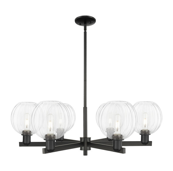 Innovations - 716-6CR-BK-G458-7CL - Six Light Chandelier - Arcadia - Matte Black