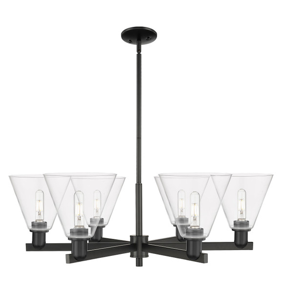 Innovations - 716-6CR-BK-GBC-82 - Six Light Chandelier - Arcadia - Matte Black