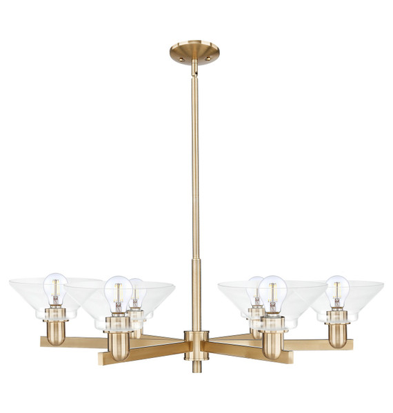 Innovations - 716-6CR-CB-G132 - Six Light Chandelier - Arcadia - Champagne Bronze