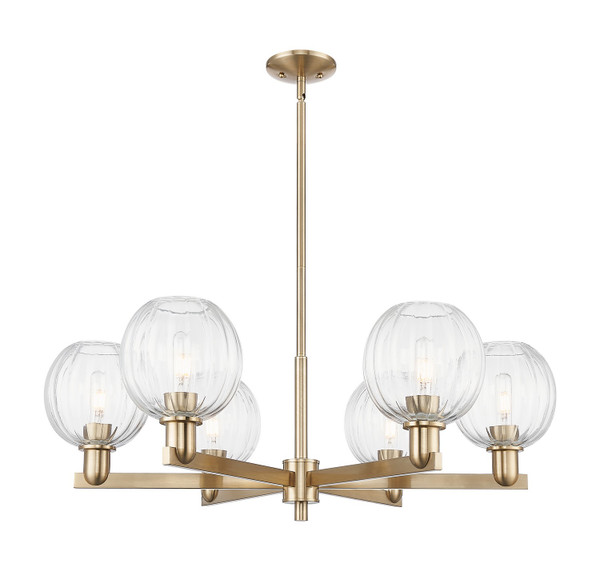 Innovations - 716-6CR-CB-G458-7CL - Six Light Chandelier - Arcadia - Champagne Bronze