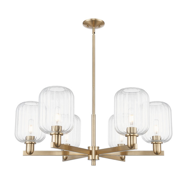 Innovations - 716-6CR-CB-G460-7CL - Six Light Chandelier - Arcadia - Champagne Bronze