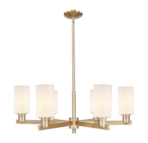 Innovations - 716-6CR-CB-G801 - Six Light Chandelier - Arcadia - Champagne Bronze