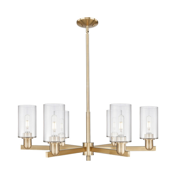 Innovations - 716-6CR-CB-G802 - Six Light Chandelier - Arcadia - Champagne Bronze