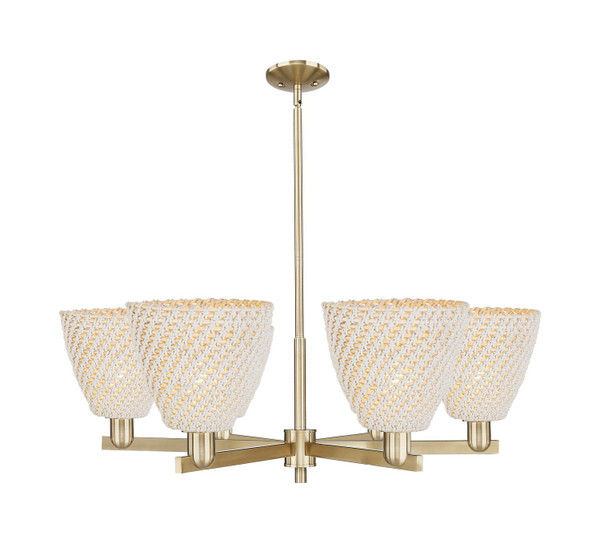 Innovations - 716-6CR-CB-NBD-9-NAT - Six Light Chandelier - Arcadia - Champagne Bronze