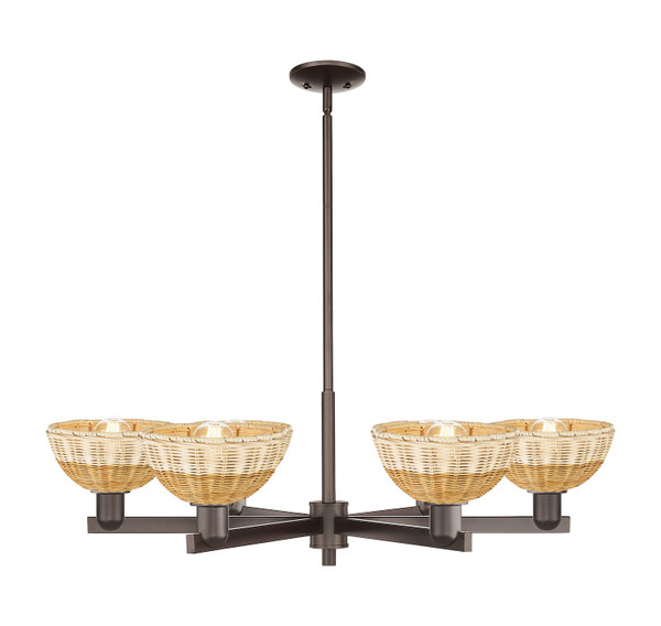 Innovations - 716-6CR-OB-NBD2-75-NAT - Six Light Chandelier - Arcadia - Oil Rubbed Bronze