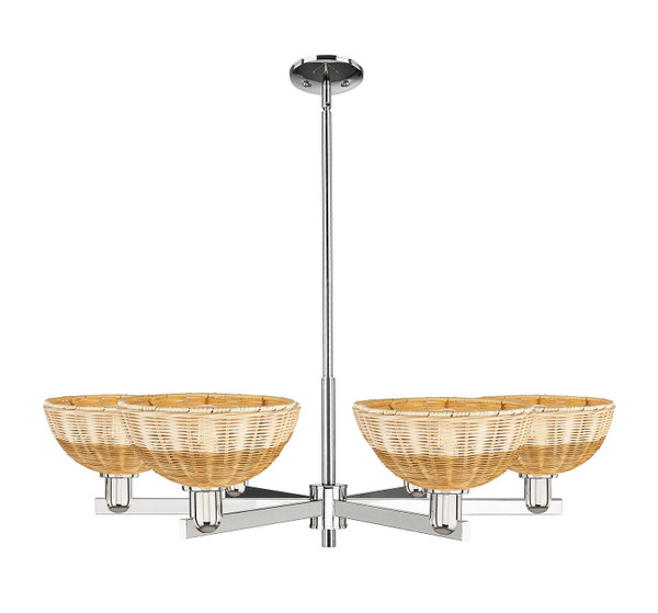 Innovations - 716-6CR-PN-NBD2-9-NAT - Six Light Chandelier - Arcadia - Polished Nickel