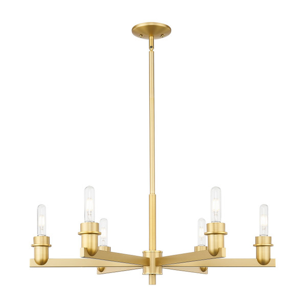Innovations - 716-6CR-SG - Six Light Chandelier - Arcadia - Satin Gold