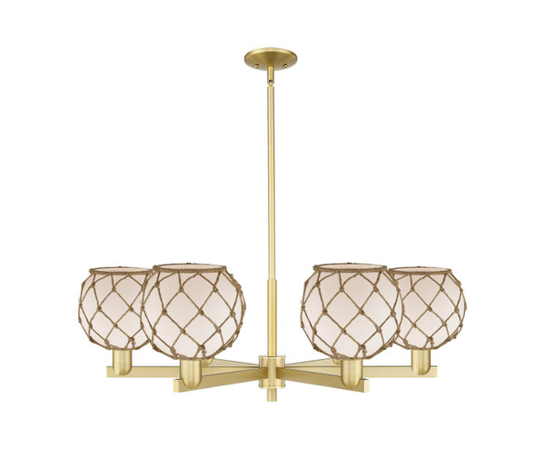 Innovations - 716-6CR-SG-G121-8RB - Six Light Chandelier - Arcadia - Satin Gold