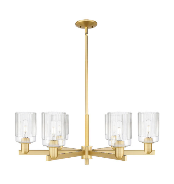Innovations - 716-6CR-SG-G342 - Six Light Chandelier - Arcadia - Satin Gold