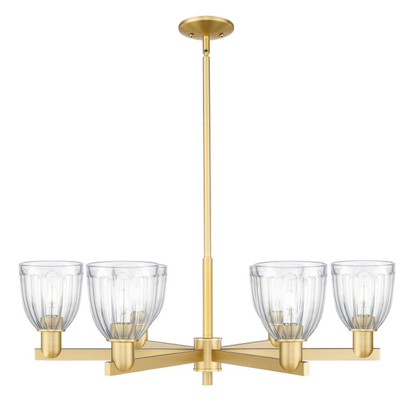 Innovations - 716-6CR-SG-G442 - Six Light Chandelier - Arcadia - Satin Gold