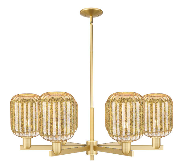 Innovations - 716-6CR-SG-G460-7ME - Six Light Chandelier - Arcadia - Satin Gold