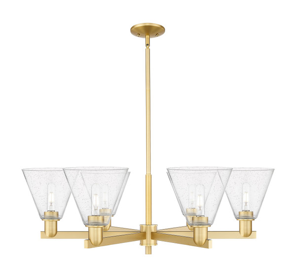Innovations - 716-6CR-SG-GBC-84 - Six Light Chandelier - Arcadia - Satin Gold