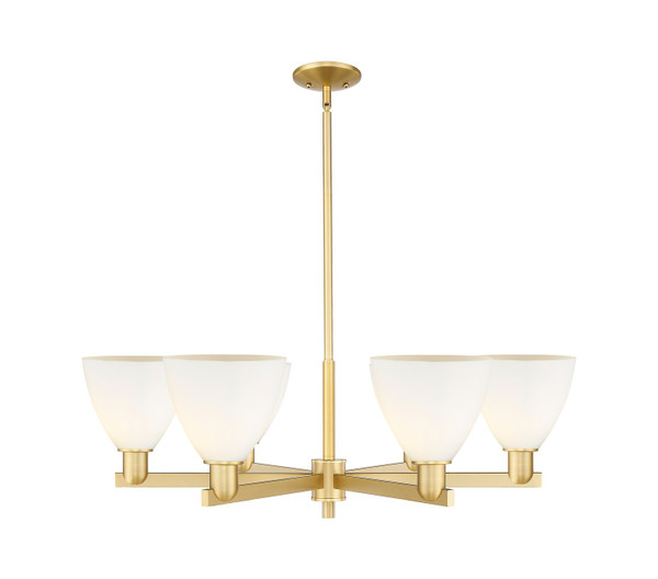 Innovations - 716-6CR-SG-GBD-751 - Six Light Chandelier - Arcadia - Satin Gold