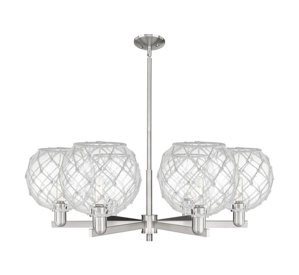 Innovations - 716-6CR-SN-G122-10RW - Six Light Chandelier - Arcadia - Satin Nickel
