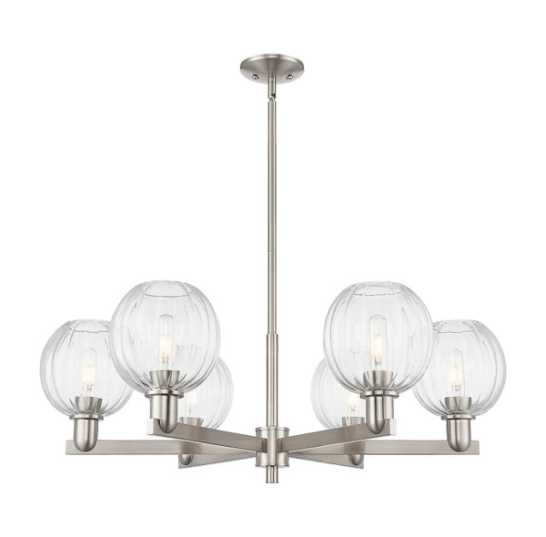 Innovations - 716-6CR-SN-G458-7CL - Six Light Chandelier - Arcadia - Satin Nickel