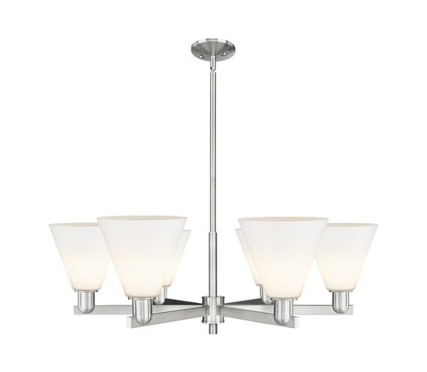 Innovations - 716-6CR-SN-GBC-81 - Six Light Chandelier - Arcadia - Satin Nickel