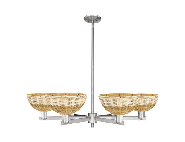 Innovations - 716-6CR-SN-NBD2-9-NAT - Six Light Chandelier - Arcadia - Satin Nickel