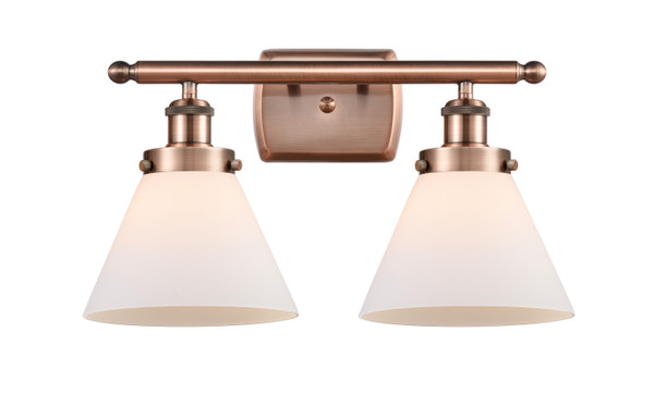 manufacturer_finish:Antique Copper|manufacturer_glass:Cased Matte White Large Cone|light_output:220.00lm|color_temperature:2200K|cri:99