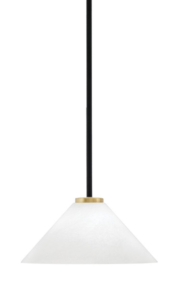 Toltec Lighting - 6201-MBNAB-2121 - One Light Mini Pendant - Sandia - Matte Black & New Age Brass