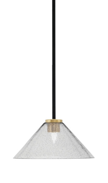 Toltec Lighting - 6201-MBNAB-2122 - One Light Mini Pendant - Sandia - Matte Black & New Age Brass