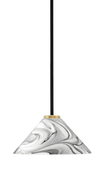 Toltec Lighting - 6201-MBNAB-2129 - One Light Mini Pendant - Sandia - Matte Black & New Age Brass