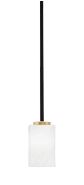 Toltec Lighting - 6201-MBNAB-3001 - One Light Mini Pendant - Sandia - Matte Black & New Age Brass