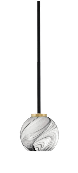 Toltec Lighting - 6201-MBNAB-4109 - One Light Mini Pendant - Sandia - Matte Black & New Age Brass
