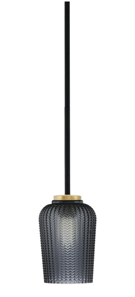 Toltec Lighting - 6201-MBNAB-4252 - One Light Mini Pendant - Sandia - Matte Black & New Age Brass