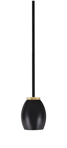 Toltec Lighting - 6201-MBNAB-426-MB - One Light Mini Pendant - Sandia - Matte Black & New Age Brass