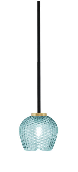 Toltec Lighting - 6201-MBNAB-4605 - One Light Mini Pendant - Sandia - Matte Black & New Age Brass