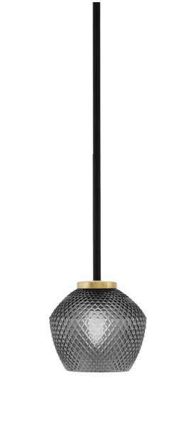 Toltec Lighting - 6201-MBNAB-4622 - One Light Mini Pendant - Sandia - Matte Black & New Age Brass
