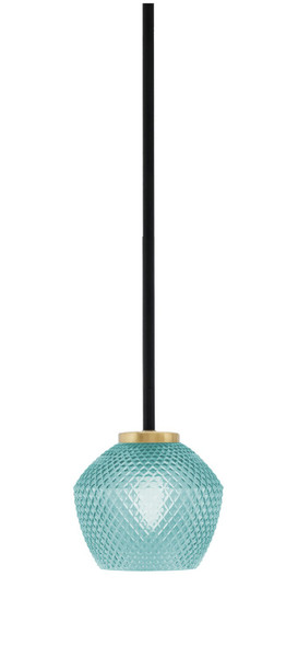 Toltec Lighting - 6201-MBNAB-4625 - One Light Mini Pendant - Sandia - Matte Black & New Age Brass