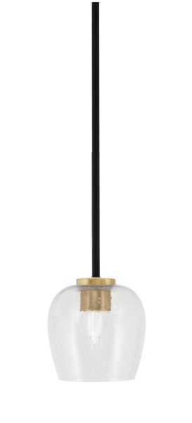 Toltec Lighting - 6201-MBNAB-4810 - One Light Mini Pendant - Sandia - Matte Black & New Age Brass