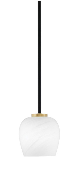 Toltec Lighting - 6201-MBNAB-4811 - One Light Mini Pendant - Sandia - Matte Black & New Age Brass