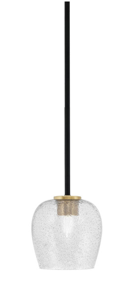 Toltec Lighting - 6201-MBNAB-4812 - One Light Mini Pendant - Sandia - Matte Black & New Age Brass
