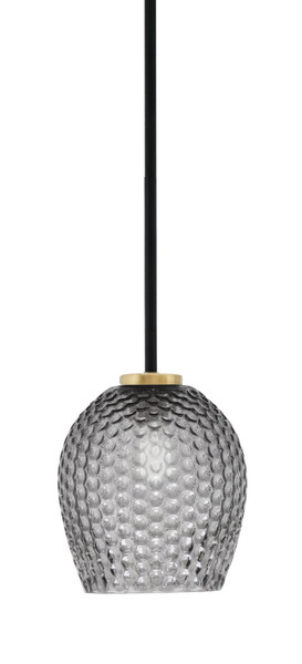 Toltec Lighting - 6201-MBNAB-4902 - One Light Mini Pendant - Sandia - Matte Black & New Age Brass