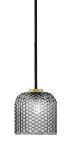 Toltec Lighting - 6201-MBNAB-4912 - One Light Mini Pendant - Sandia - Matte Black & New Age Brass