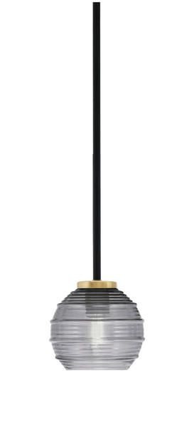 Toltec Lighting - 6201-MBNAB-5112 - One Light Mini Pendant - Sandia - Matte Black & New Age Brass