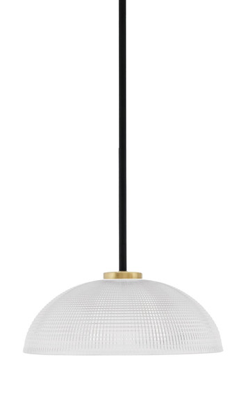Toltec Lighting - 6201-MBNAB-540 - One Light Pendant - Sandia - Matte Black & New Age Brass