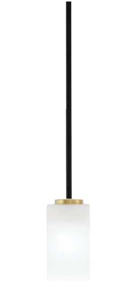 Toltec Lighting - 6201-MBNAB-541 - One Light Mini Pendant - Sandia - Matte Black & New Age Brass